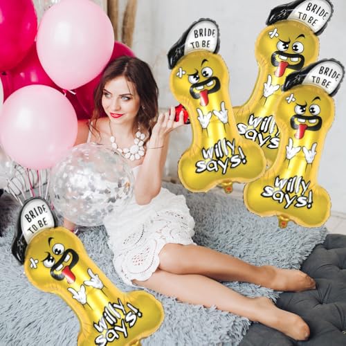 Image of Bachelorette Balloons Fun Bachelorette Party Decorations Funny Balloons Decoration Supplies Kit for Bachelor Party Hen Party Bridal Shower Engagement Party Valentine's Day (Hip Hop Gold)