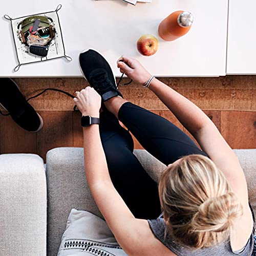 Cool Cat Animal Practical Microfiber Leather Storage Tray-Office Desk Tray Bedside Caddy Storage Organizer For Wallet Key Watch Phone Jewelry(20.5X20.5Cm) #TOP5