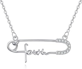 Grmdit Breast Ovarian Lung Cancer Necklace 925 Sterling Silver Awareness Faith Pendant Necklace Jewelry Gifts for Women