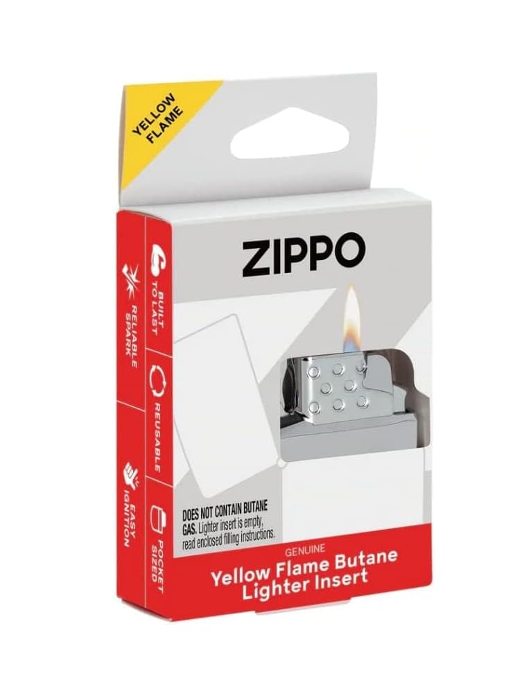 Zippo Gaseinsatz für Sturmfeuerzeuge – Nachfüllbar mit Butangas – Gelbe Flamme – Passt in alle klassischen Zippo-Gehäuse