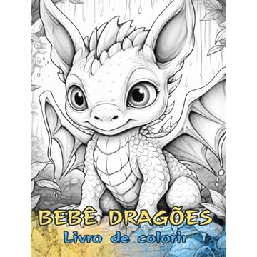 Capa do livro DRAGÕES BEBÊS Livro de colorir: Desenhos fofos para crianças e adultos colorirem e se divertirem.