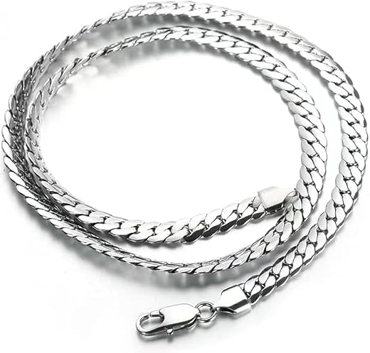 Men’s Stainless Steel Cuban Link Chain Necklace | Silver Tone | Premium Hip Hop Style Chain for Men &amp; Boys