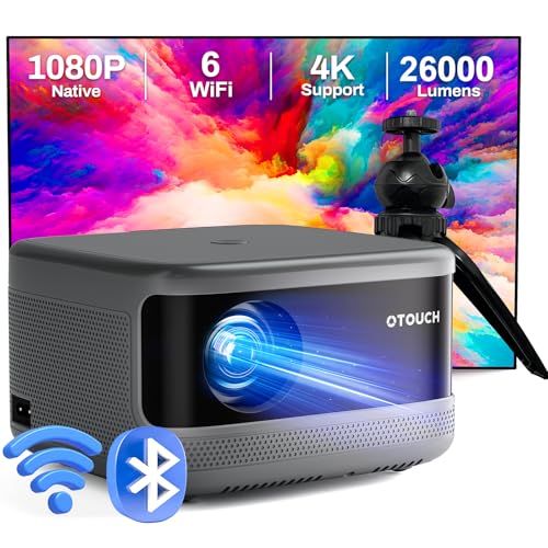 [Electric Focus]OTOUCH Projector Native 1080P 26000LM 5G WiFi Bluetooth Projector 4K Support 4P Keystone/Phone Mirror/Dual HiFi Speakers/BT Remote/Zoom for Phone PC TV Stick Switch 2024 New