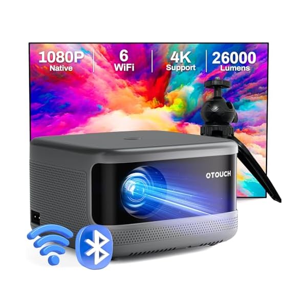 [Electric Focus]OTOUCH Projector Native 1080P 26000LM 5G WiFi Bluetooth Projector 4K Support 4P Keystone/Phone Mirror/Dual HiFi Speakers/BT Remote/Zoom for Phone PC TV Stick Switch 2024 New