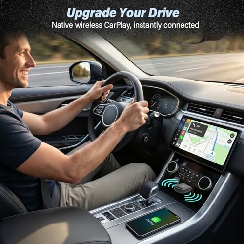 Image of Wireless CarPlay Adapter for Apple iPhone - Convert Wired to Wireless Car Play, Mini & Gold-Plated Connector, A8 Chip, Quick Auto Connect, USB A /C Plug and Play, for iPhone iOS 10+ & Cars from 2016+