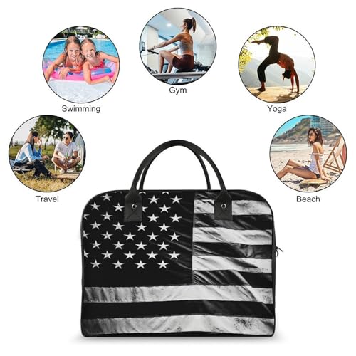 Maletín para portátil con bandera americana blanca y negra miniatura 4