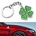 iJDMTOY Chrome Finish The Lucky Quadrifoglio Four Leaf Clover Cloverleaf Key Chain Ring Keychain