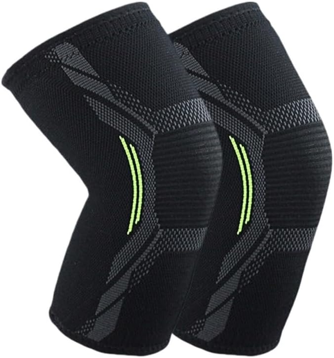 Elastic Knee Pads Nylon Sports Fitness Kneepad Protective Gear Brace Support Running Basketball Volleyball Knee Pads(L)
