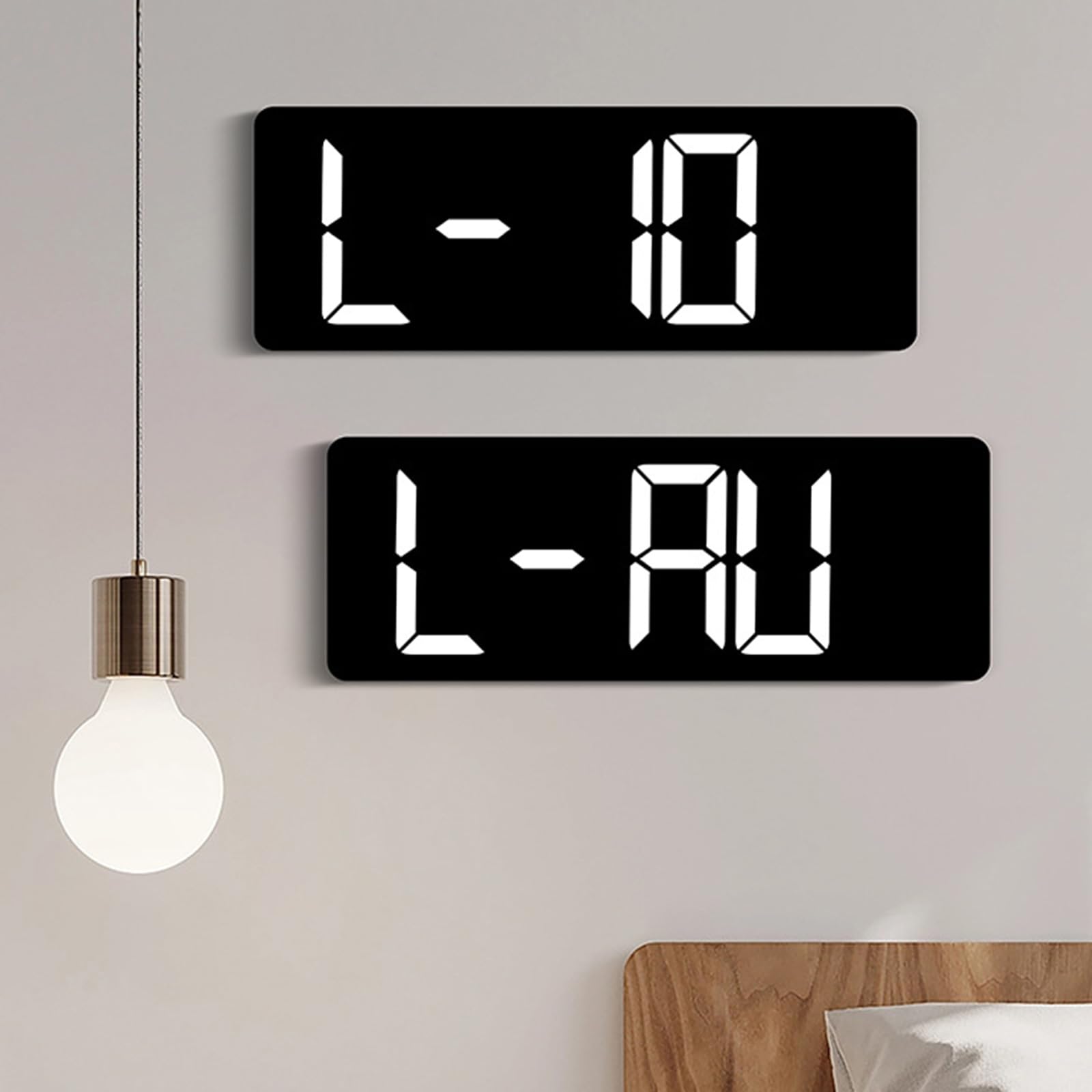 Reloj LED colorido de 16.5 pulgadas con fecha de hora, azul