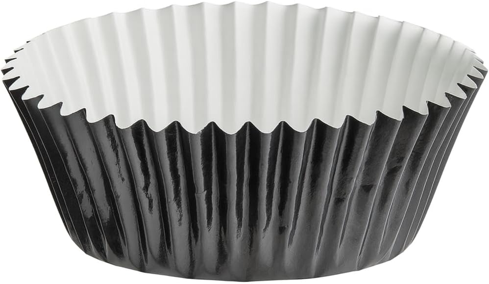 Standard Foil Baking Cups 2" x 1 1/4" – Foil Cupcake Liners for Muffins, Cupcakes & Desserts, 10,200/Case (Multiple Colors) (Black)