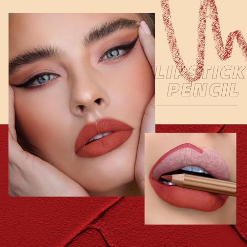 12 Colors Matte Lip Liner Set,EOGRFW Lip Liner Pencil,Waterproof Smooth Lip Pencils,Long Lasting Slim Lip Liner,Lipliner Pencil for Women,Plump Nude Lip Shape Lip Definer Pencil - Image 6
