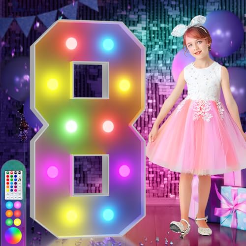 Imprsv 4ft Colorful Marquee Numbers with Remote