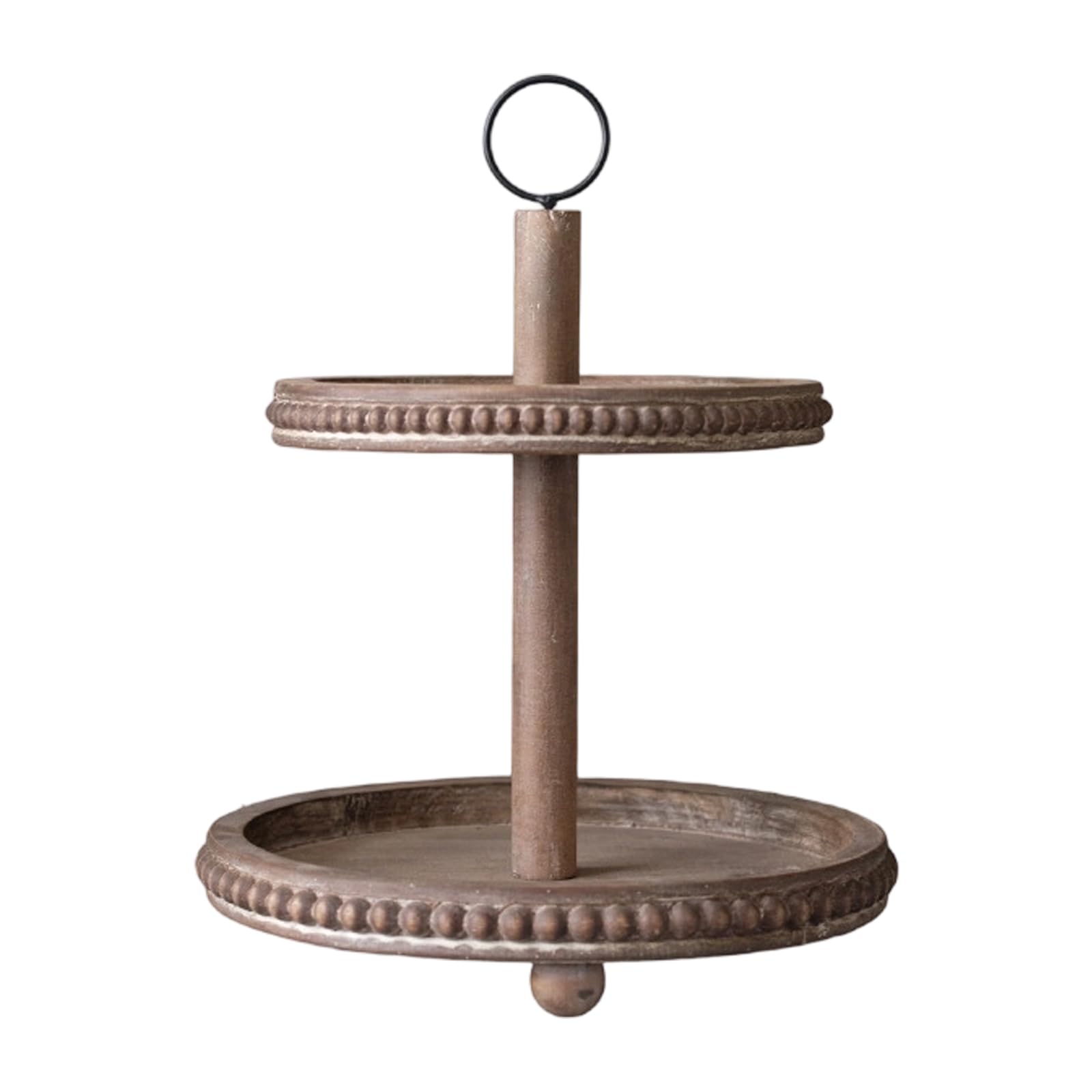Espositore a vassoio con finiture e parte superiore, Brown