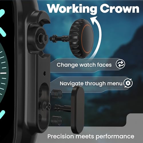 Image of Boult Crown Pro Smart Watch 2.01'' AMOLED, BT Calling, Working Crown, AOD, Zinc Alloy Frame, 650 Nits Brightness, AI Voice Assistant, SpO2 Monitoring, 120+ Sports Mode (Phantom Black)