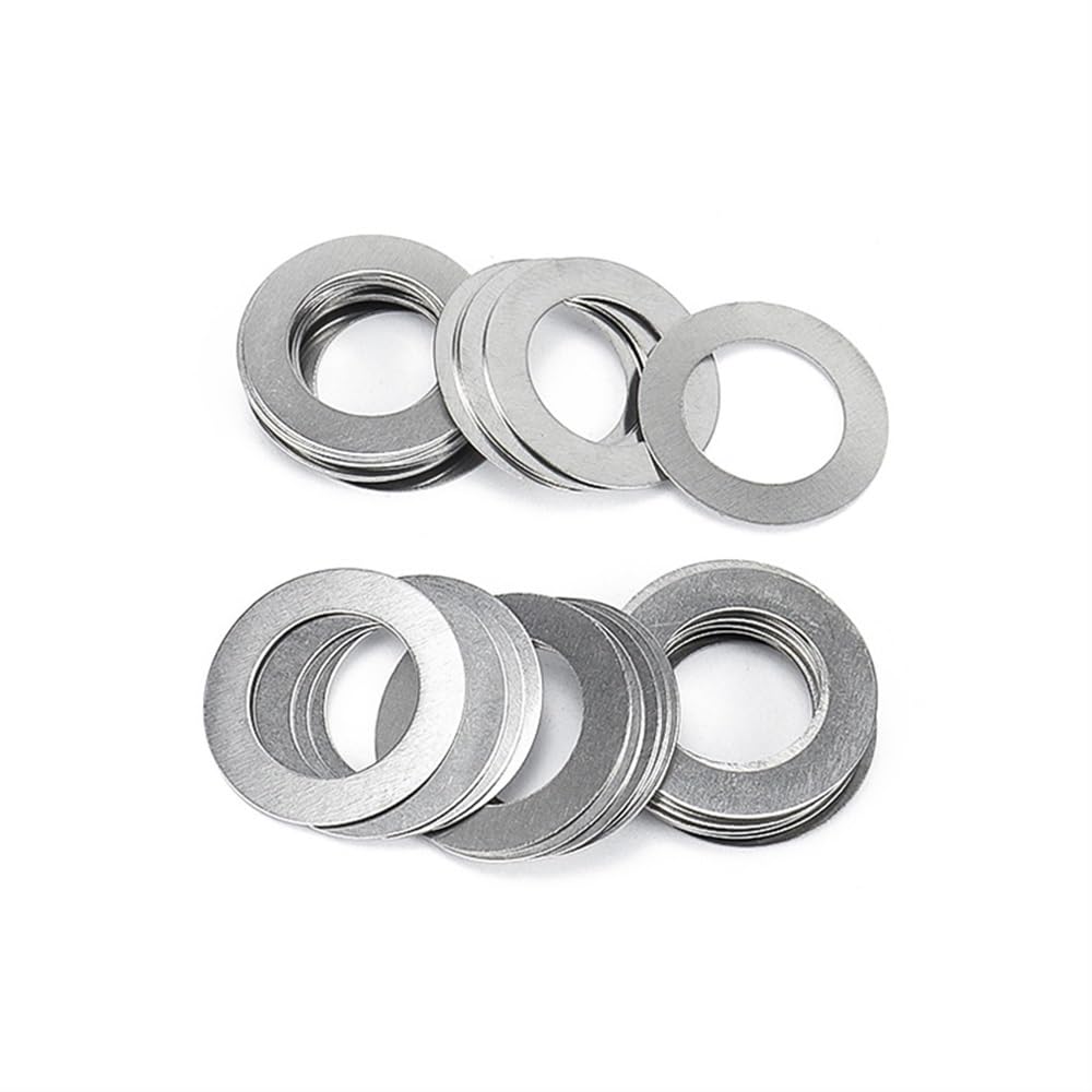 Rondelle di sicurezza 50 pezzi Rondella piatta ultra sottile, M3 M5 M8 Guarnizione regolazione ad alta precisione, larghezza 0,2 mm DIN988 Acciaio inossidabile(M5x10X0.2)