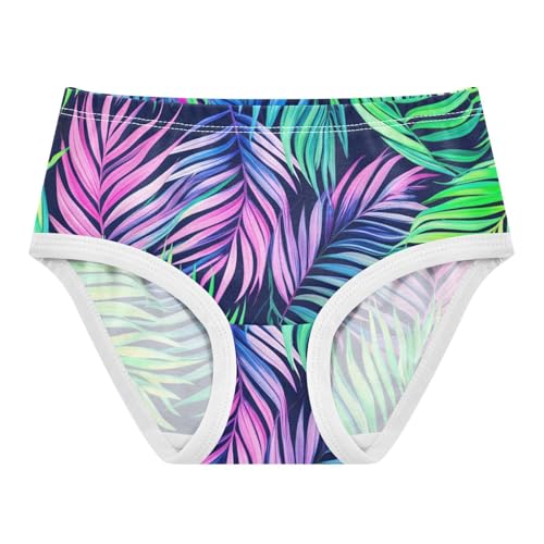 Colorful Tropical Palm Leaves Painted Girls Underwear Toddler 2t Cotton Cute Panties Girl Designer Briefs Girls Undies