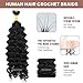 Ssawhair Spanish Curly Feather Crochet Boho Hair For Braiding Pre-Separated Water Wave Human Hair Long Cord Pre-Looped Reusable Feather Crochet Hair Extensions 14Inch 100g 120Strands