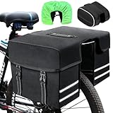 Tyuodna Bike Bag with Bonus Front Tube Bag, 30L Waterproof Double Side Bike Pannier, Large Capacity, Durable and Portable (Black)