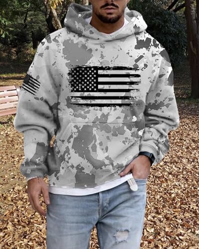 American Flag Camo Hoodie for Men USA Printed Long Sleeve Oversized Sweatshirt Pullover Lightweight Patriotic Hoodies4