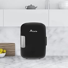 Alivio 4L Portable Mini Fridge for Bedroom Drinks Tabletop Worktop Student Black [Energy Class E]