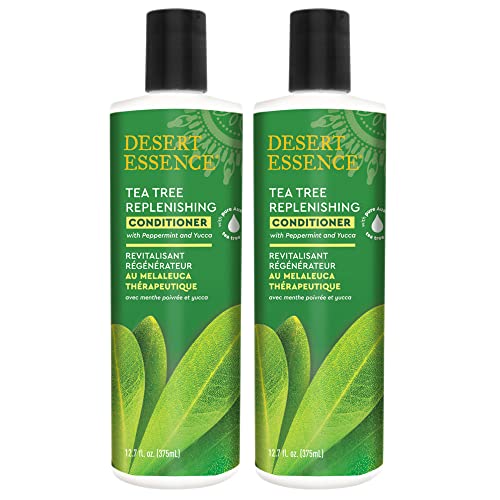 Desert Essence, Tea Tree Oil Replenishing Conditioner, 12.7 Fl Oz (Pack Of 2) - Replenishing Conditioner With Invigorating Peppermint & Eucalyptus Oils To Deeply Moisturize Hair #TOP23