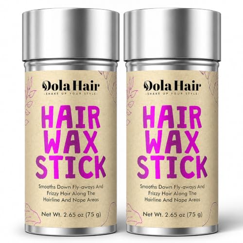 Dolahair Hair Wax Stick for Flyaways, Smoothing, and Slick Back - Hair Pomade for Women and Kids (2 Pack)