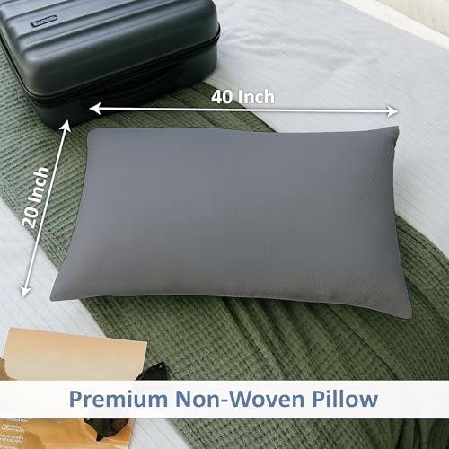 Image of ARLinen Sleeping Pillow Filler Set of 1 - Non-Woven Fabric, Fluffy Cotton Filling, Home, Hospital, Hostel & Travel Use - Dark Grey 17x27 Inch