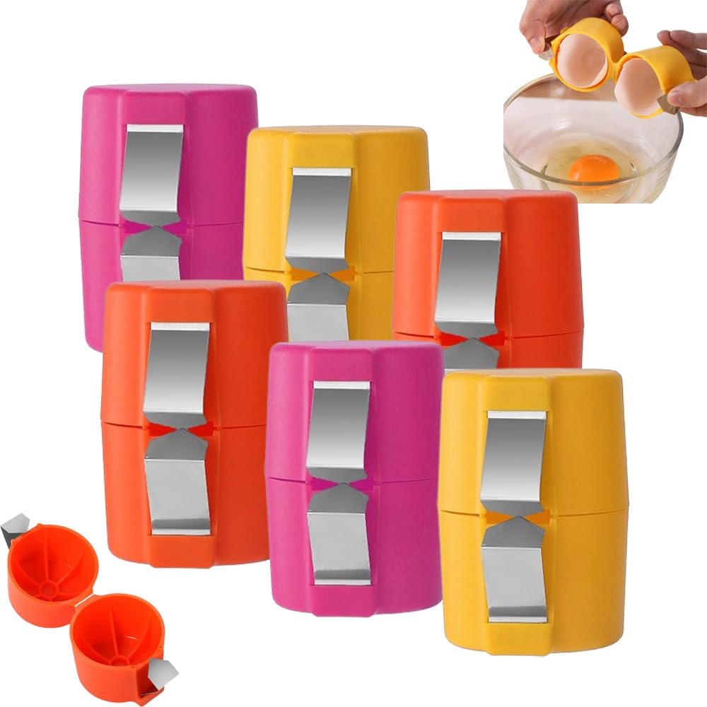 Egg Shell Opener, 2024 Upgrade Egg Shell Opener, Egg Opener Tool Egg Cracker Tool for Raw Eggs, Multifunctional Cube Egg Seperator Effortless Handheld Egg Cracker Kitchen (6pcs-Mix)