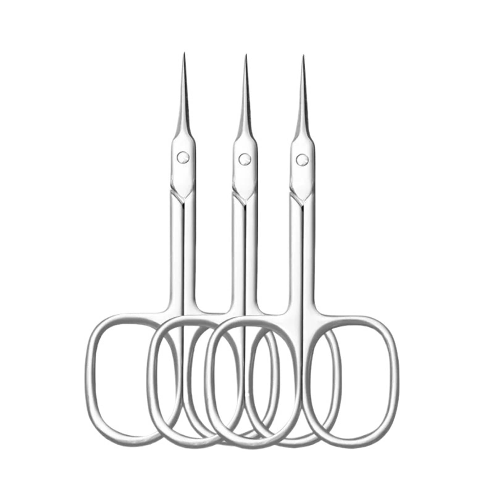 Wwyyzayc Shinny 3Pcs Set Stainless Steel Cuticle Scissors Nail Clippers Trimmer Manicure Tools Dead Skin Remover(Shinny 3Pcs Set)