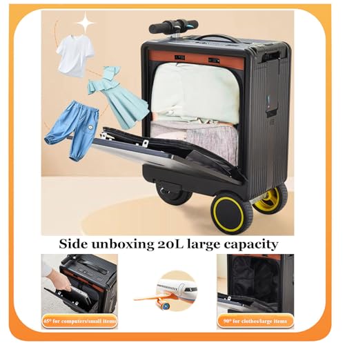 Smart Rideable Suitcase-36L, Load 120KG, TSA Lock, Removable Battery, with Forward/Reverse, Boardable, for Travel and Vacation Silver3
