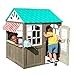 Produktbild KidKraft 419 Coastal Cottage Outdoor Spielhaus mit gestreifter Markise im Café-Stil - Kinderspielhaus aus Holz für den Garten