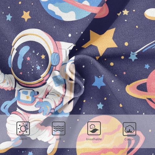 Wusikd Cartoon Astronaut Girls' Underwear Cotton Planets Stars Girls Briefs Soft Toddler Underwear 2T3