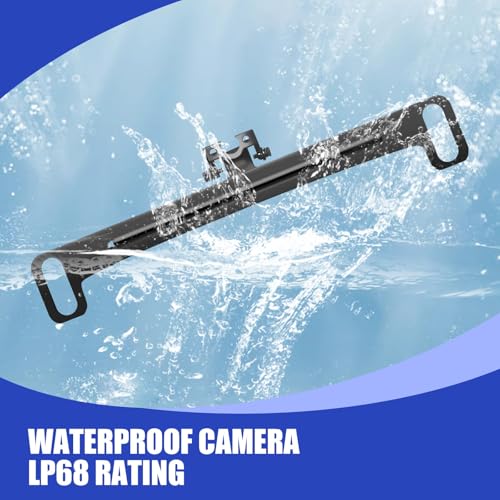 Image of Pack-1 Car Rear View Camera Bracket, Multifunctional Waterproof Durable Metal Vehicle License Plate Mount with Installation Tools, Universal Automotive Backup Camera Holder (Black)