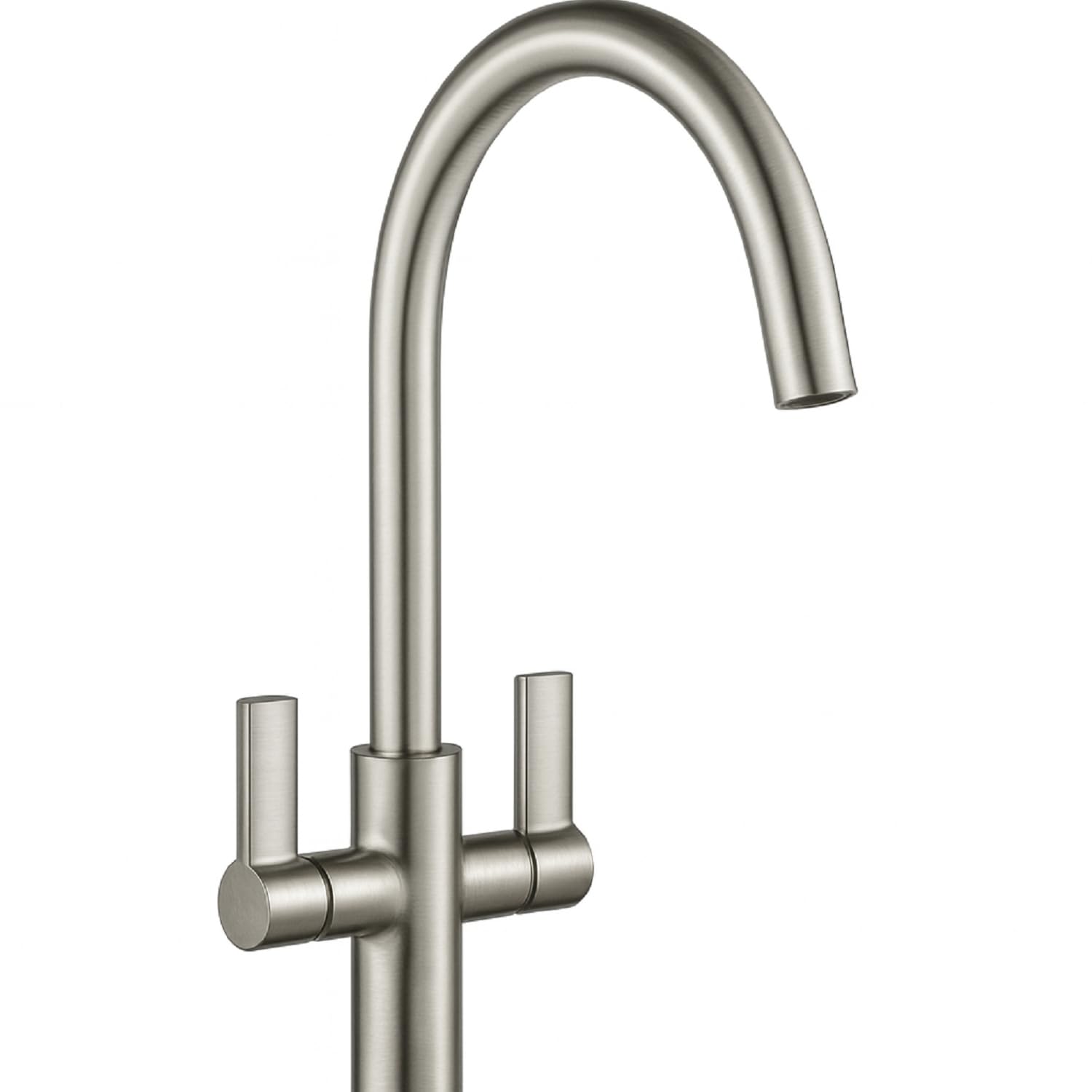 Xcel Home Silver Kensington Kitchen Mixer Tap – Chrome | Dual Handle Traditional Sink Mixer | Swivel Spout Design