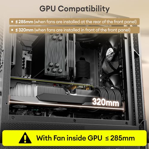 Image of Okinos Genuine Walnut Wood Micro ATX Case, MATX PC Case with 4 x 120mm 3 Pin Non-PWM Case Fans Pre-Installed, Temper Glass Side Panel, with Type-C, Black, Cypress 3 Wood