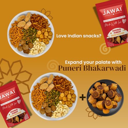 Image of JAWAI ORIGINAL PUNERI BHAKARWADI - Pack of 2 | Big and Crunchy | Munching Snack | Indian Namkeen Nashta | Tradtional Indian Snack (400 Grams)