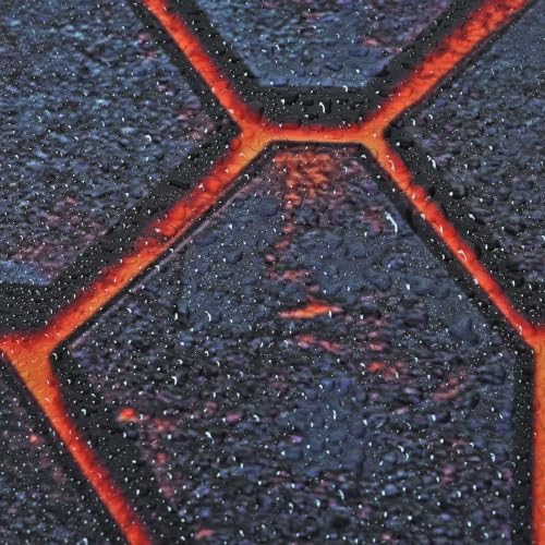 Image of Blueshyhall 2PCS Car B-Pillar Vinyl Decals, Lava Orange Honeycomb Personalized Vehicle Door Pillar Sticker, HD Printed PET Waterproof Sun Protection Scratch Cover