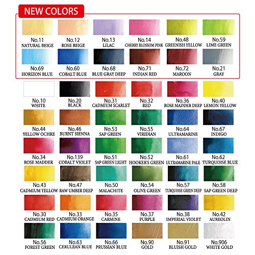 Kuretake-GANSAI-TAMBI-48-Colors-Set-Watercolor-Paint-Set-Professional-quality-for-artists-and-crafters-AP-Certified-water-colors-for-adult-Made-in-Japan