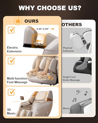 Image of Upgrade 4D Massage Chair Zero Gravity | Massage Chair Full Body and Recliner AI Voice Control Shiatsu Massage Chairs Auto Legrest Calf & Foot Rollers Heated | Program Customization Beige
