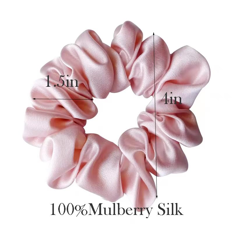 Miniatura 2 de Lazos de seda de morera para el cabello, paquete de 2 coleteros grandes de seda para mujer, accesorios para el cabello sin daños