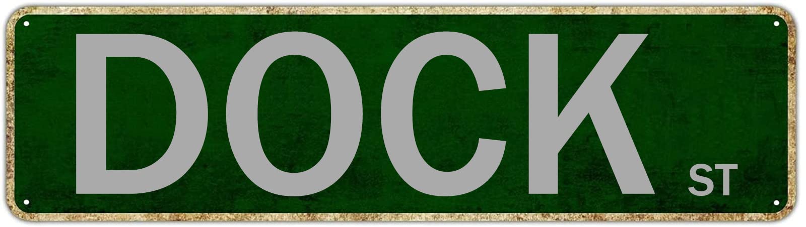 Dock St Retro Tin Signs Aluminum Home Exit Sign Kitchen Garden Wall Front Door Coffee Decor 4x16 Inch