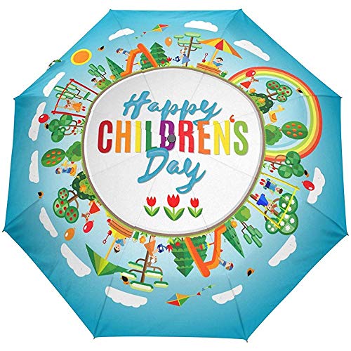 Preisvergleich Produktbild Happy Childrens Day Auto Öffnen Schließen Sun Rain Umbrella