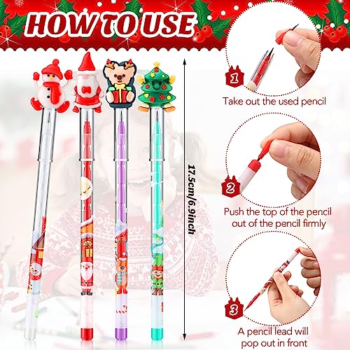 Yexiya 100 lápices de grafito apilables Navidad miniatura 2