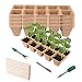 Abimars Plantable Seed Starter Tray – 10 miseczek na sadzonki z 100 miseczkami torfowymi, biodegradowalne, doniczki na rośliny, tortownice do tortów na sadzonki morskie