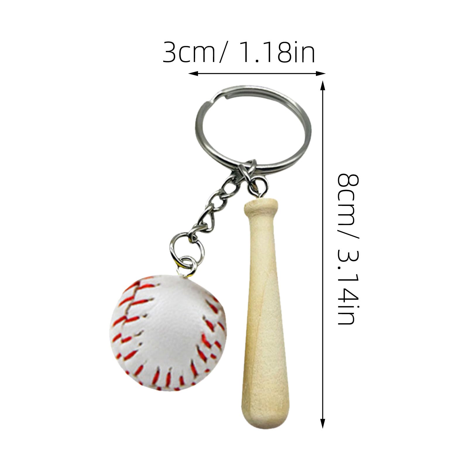 16 Pezzi Portachiavi Sportivi da Baseball Mini, Ciondoli Chiave Realistici a Forma di Pallone, Souvenir per Eventi Sportivi e Bomboniere, Piccoli Accessori Resistenti per Fan
