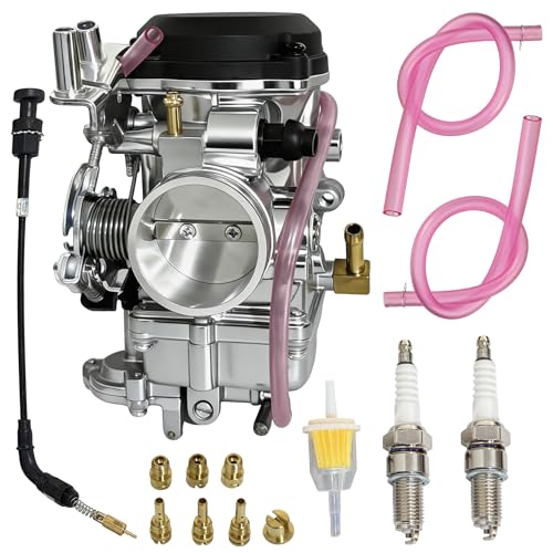 CV40 Carburetor with Choke Cable Replacement for 1988-2017 Harley Davidson Sportster 883 1200 XL883 XL1200 Dyna FXR Softail Touring Electra Glide Fatboy Road King Super Glide OEM# 27490-04 27421-99