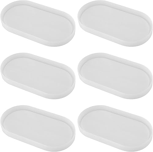 Miniatura 1 de JEUIHAU 6 moldes de bandeja de resina ovalada, moldes de silicona para contenedores de joyas, decoraciones y regalos de resina epoxi