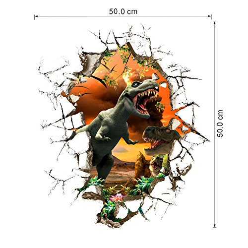 Polly Online 3PCS 3D Adesivi murali Dinosauro per