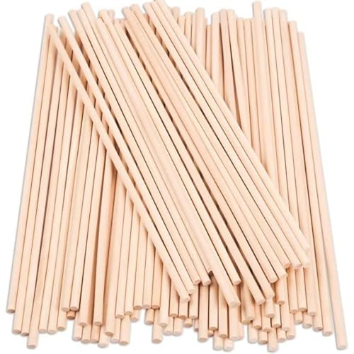 Royals Thick 8 Inch Wooden Round Craft Stick Unfinished Natural Hardwood Sticks, Round Craft Sticks,Wood Sticks for Crafting,Wooden Craft Sticks,Art Sticks for Crafts (300)