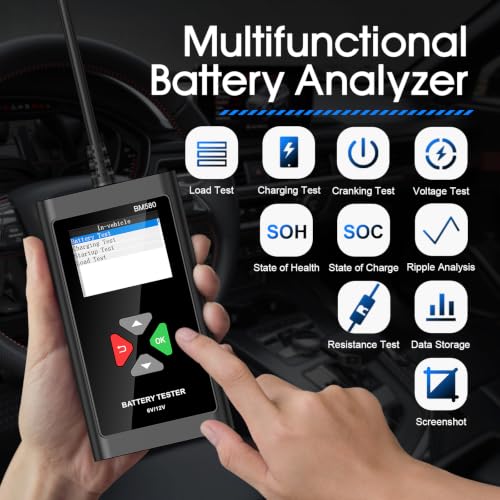 Image of BM560 6V 12V Car Battery Tester, 100-2000 CCA Voltage Tester 2Ah-220Ah Digital Auto Battery Analyzer Internal Resistance Tester Automotive Alternator for Cars /Trucks /Motorcycles /Boats